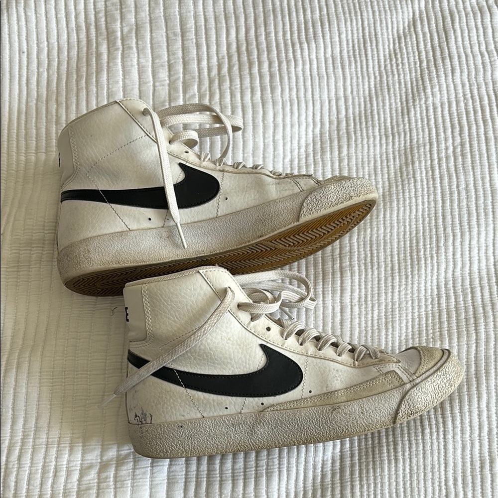 Nike White and Black High-Top Blazers